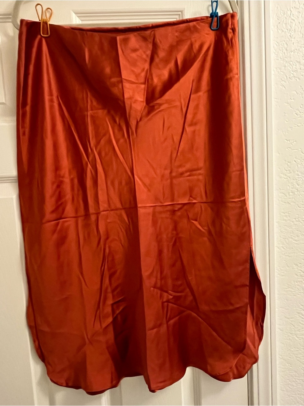 Banana Republic Rust Silk Midi Skirt - Women